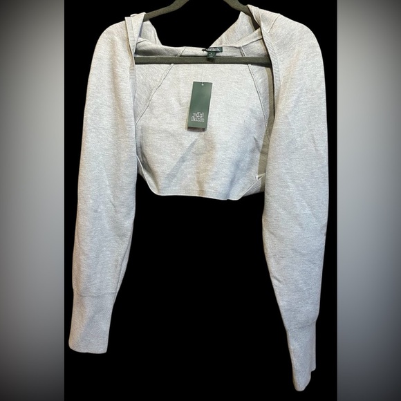 Gray Cropped Hoodie - Picture 1 of 2
